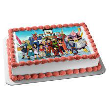 Kakarot themed edible cake topper image featuring yamcha! Dragon Ball Z Goku Vegete Gohan Piccolo Edible Cake Topper Image Abpid05310 Walmart Com Walmart Com