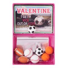 Football sports valentines day card. Way To Celebrate Valentine S Day Sport Eraser Cards 8 Count Walmart Com Walmart Com