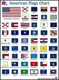 American Flags Chart Contains The U S A Flag And All The