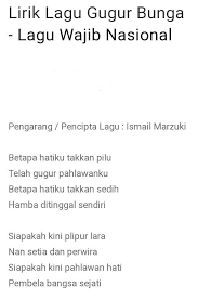 Lirik lagu gugur bunga, lagu wajib nasional ciptaan ismail marzuki Halaman Download Apakah Isi Syair Lagu Gugur Bunga Brainly Co Id