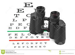 Binoculars On Eyesight Test Chart Stock Photo Image Of