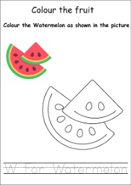 The student has to enact the activity for at least 10 seconds. Colour The Fruits Watermelon Coloring Worksheets For Preschool Kindergarten Grade Art And Craft Worksheets Schoolmykids Com