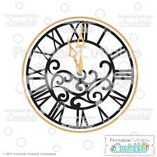 Download New Year S Clock Svg Cut File Clipart For Silhouette Cricut
