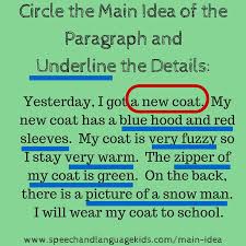 How do the details in the passage most support the central idea? Helping Children To Identify Main Ideas And Supporting Details When Reading Speech And Language Kids
