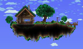 This room can also double as an npc house (the bed counts as a comfort item). Floating Island Terraria Terraria House Design Terraria House Ideas Terrarium Base