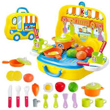 See more ideas about toy kitchen, toys, toy kitchen set. Buy Bn Enterprise Bright Toys Kids Pretend Kitchen Play Set Toy For Girls And Boys With Food Vegetables Cooking Little Chef Set Wheel Carry Case Box Suitcase Multicolour 26 Pcs Online At