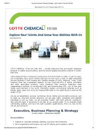 Lotte chemical titan produces malaysia's most comprehensive portfolio of olefins and polyolefins which contribute to the enhancement of every day life. Executive Business Planning Strategy Lotte Chemical Titan M Sdn Bhd Polyolefin Business General