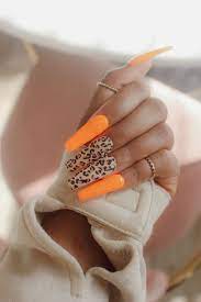 Diy Press On Nails Neon And Cheetah Print In 2020 Cheetah Print Nails Press On Nails Long Acrylic Nails