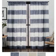 Cozy, functional, and trendy — what more could you want in a home? Sohome Piper Striped Semi Sheer Linen Farmhouse Rod Pocket Curtain Panels Light Filtering Curtains For Windows Kitchen Living Room And Bedroom Set Of 2 96 Length Navy Walmart Com Walmart Com