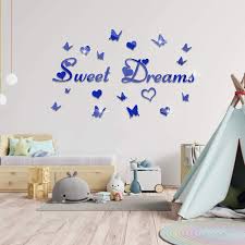 Check spelling or type a new query. Laszola 3d Mirror Wall Letters Stickers With 12pcs Butterflies Removable Art Decal Mural For Nursery Room Home Decoration Diy Mirror Sweet Dreams Butterfly Wall Stickers For Bedroom Blue Toys Games Wall