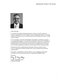 MESSAGE FROM THE DEAN