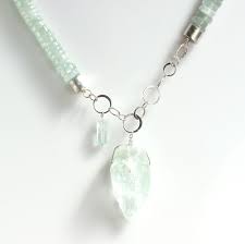 Raw Aquamarine Beryl Crystal Necklace Berylicious Aquamarine Necklace Beryl Marchbirthstone Crystal Necklace Aquamarine Crystal March Birth Stone