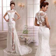 Cap Sleeve Mandarin Collar White Lace Trailing Mermaid Wedding Dress Wedding Dress Collar Red Bridal Dress Chinese Wedding Dress