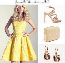 Looks Para Ir De Invitada A Un Sarao Vestidos Amarillos Cortos Atuendo Vestido Amarillo