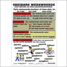 Skeibare Werkwoorde Writing Words Afrikaans Language Words