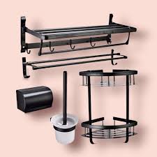 Combo 5 món màu đen phụ kiện nhà tắm - D587
