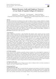 Pdf Human Resource Audit And Employee Turnover A Case Study Of Uganda Colleges Of Commerce