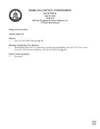 MORGAN COUNTY COMMISSION AGENDA