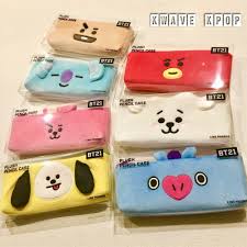 Bt21official Authentic Plush Pencil Case All Design Available Select Design Bts Merch Line Friends Pencil Case
