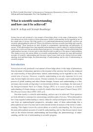 Science in a broad sense existed before the modern era and in many historical civilizations. Pdf What Is Scientific Understanding And How Can It Be Achieved