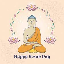 It represents the birth, the nirvana (enlightenment) and the parinirvana (death) of gautama buddha. Free Vector Drawing With Happy Vesak Day Celebration