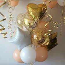 Bridal Shower Gold And White Balloon Bouquet Google Search In 2020 Party Balloons 18th Birthday Party Birthday Decorations