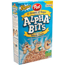 Rizzo, come here, my cap'n alphabet is sending me a message: Fastest Alphabet Cereal