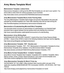 Army Memorandum Templates Word Excel Fomats