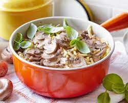 schnell einfach macaroni in pilzrahmsauce lidl kochen rezept rezepte portionen lebensmittel essen
