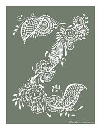Henna Alphabet Letter Z Printable Lettering Alphabet Letter Z Alphabet