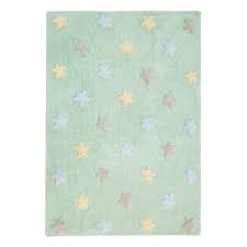 Auch die auswahl an farben ist bei den kinderteppichen von lorena canals riesig. Lorena Canals Kinderteppich Soft Mint Sterne Tricolor Engel Bengel Onlineshop