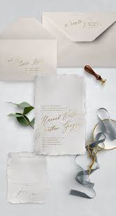 Vintage Modern Wedding Invitation Suite With Deckled Edges Gold Modern Vintage Wedding Invitations Modern Wedding Invitations Modern Wedding Invitation Suite