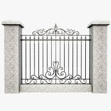 3d Wrought Iron Fence Metal Model 3d Model Wrought Iron Fences Iron Gate Design Iron Fence
