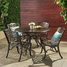 Covington Outdoor 5 Piece Bronze Cast Aluminum Dining Set With Umbrell Gdf Studio Outdoor Dining Spaces Cast Aluminum Patio Furniture Dining Furniture Sets