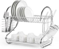 Amazon Com Glotoch 2 Tier Full Sized Dish Drying Rack With Utensil Holder And Cup Holder With Dish Water Drain Board Tray Rustproof Chrome Plating 16 5 X 10 X 15 Inches Storage Space How to clean dish rack | clean dish rack with natural ingredients. glotoch 2 tier full sized dish drying rack with utensil holder and cup holder with dish water drain board tray rustproof chrome plating 16 5 x 10 x 15