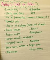 ela anchor charts authors craft to notice