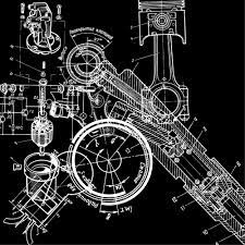 Technical Drawing Or Blueprint On Black Background Technical Drawing Technical Illustration Mechanical Design