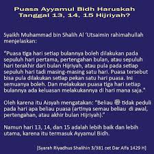 Di bulan tersebut seluruh umat islam memperingati hari raya idul fitri di tanggal 1 syawal penanggalan hijriyah. Catatan Ringkas Seputar Puasa Ayyamul Bidh