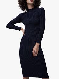 Maybe you would like to learn more about one of these? French Connection Jolie Knits Mock Neck Dress Utility Blue At John Lewis Partners