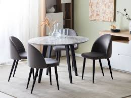 Search for a product or brand. Round Dining Table O 110 Cm Marble Effect With Black Mosby Beliani Co Uk
