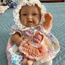 Betsy Wetsy and Other 14-15" Baby Dolls Hand-knitted White and Pink Booties 