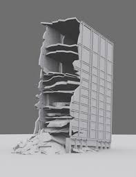 3d Destroyed Building Building Volume Lighting Destroyed