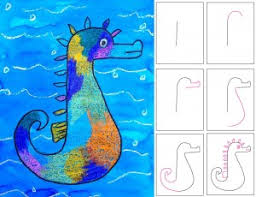 The author, eric carle, uses collage to make his pictures. Mixed Media Seahorse Art Project For Kids
