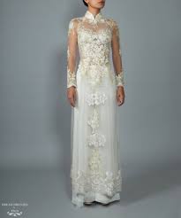 White Bridal Ao Dai Custom Made Vietnamese Bridal Dress Nadine Bridal Dresses Vietnamese Wedding Dress White Bridal