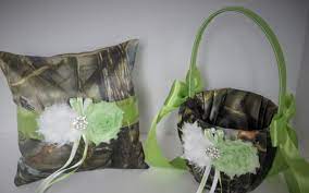 Realtree Camo Wedding Flower Girl Basket Brown Camo Wedding Ring Bearer Pillow Realtree Max 4 Camo Sati Camo Wedding Camo Wedding Rings Realtree Camo Wedding