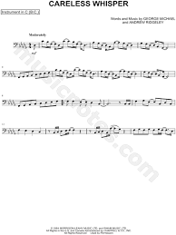 60we e t 6y 6wtu i o p. George Michael Careless Whisper Bass Clef Instrument Sheet Music Cello Trombone Bassoon Baritone Horn Or Double Bass In Bb Minor Download Print Sku Mn0214098