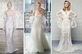 Eine rückwärtige schnürung aus satinband ist schmückendes detail. Brautkleider Die Trends 2018