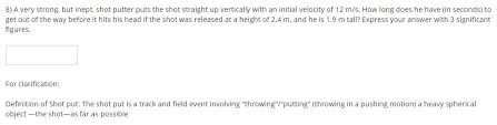 She is inept at dealing with people. Solved 8 A Very Strong But Inept Shot Putter Puts The Chegg Com