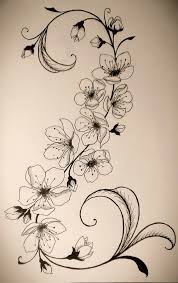 Black And White Cherry Blossom Thigh Tattoo Cherry Blossom Tattoo Designs Google Search Blossom Tattoo Cherry Blossom Tattoo Flower Drawing