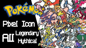 Color by number pokemon pixel art is an amazing coloring game designed for adults and children. Pokemon Pixel Icons All Legendary Mythical Pokemon All Generation Pixel Art Youtube